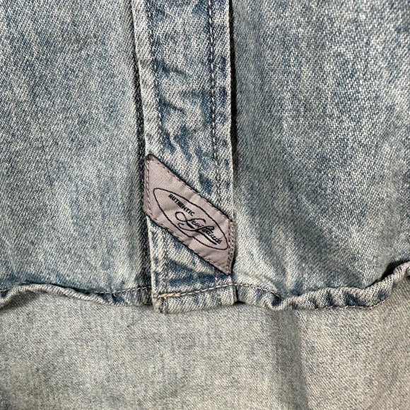 Levis Vintage Denim Pearl Snap Shirt Mens Small Blue Button Up Western Rodeo VTG - Picture 10 of 16